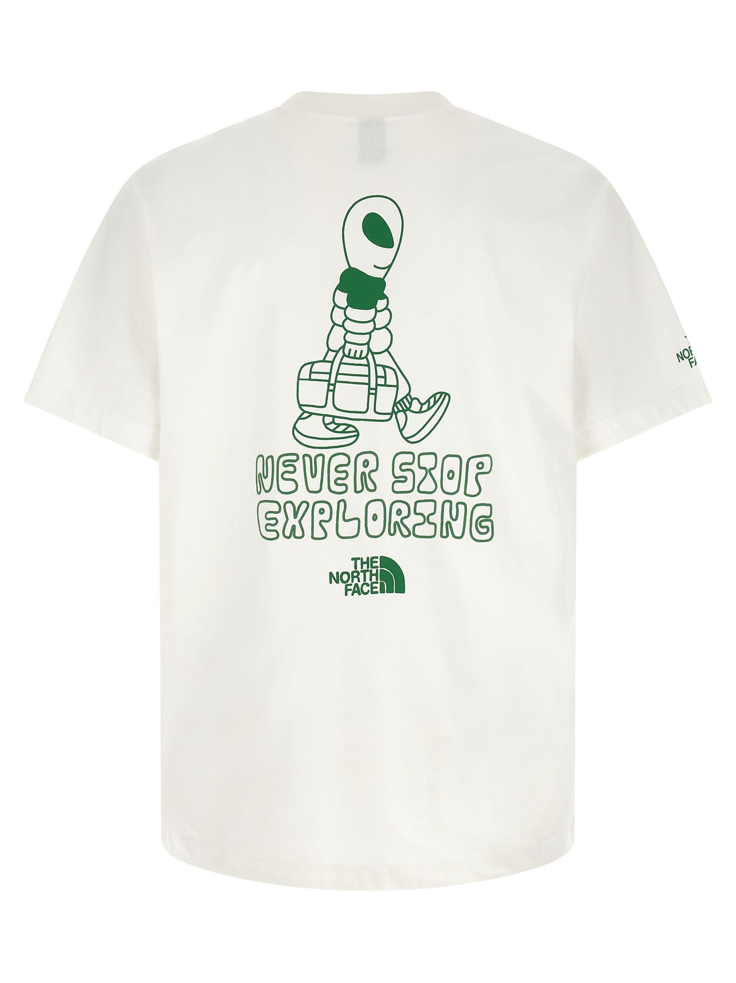 T-Shirt by The North Face for men in cotton bicolour, green & print features a plush silhouette, showcasing a sophisticated crew neckline and for a truly plush finish.