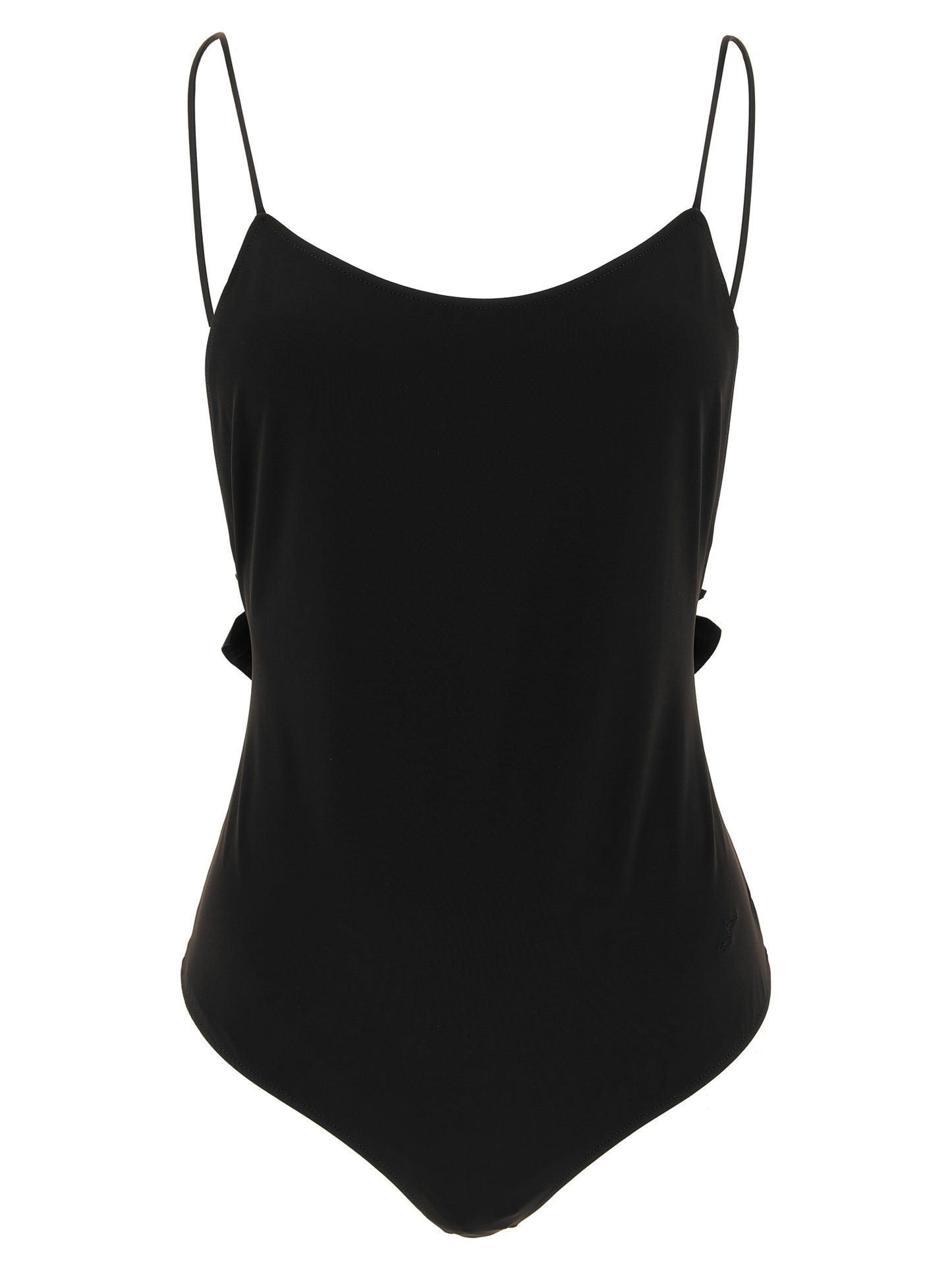 One-Piece Swimsuit by Jacquemus for women in stretch polyamide black features a ethereal silhouette, artfully capturing the essence of Women's Stretch Polyamide One-Piece Swimsuit with its ethereal design and refined cut.