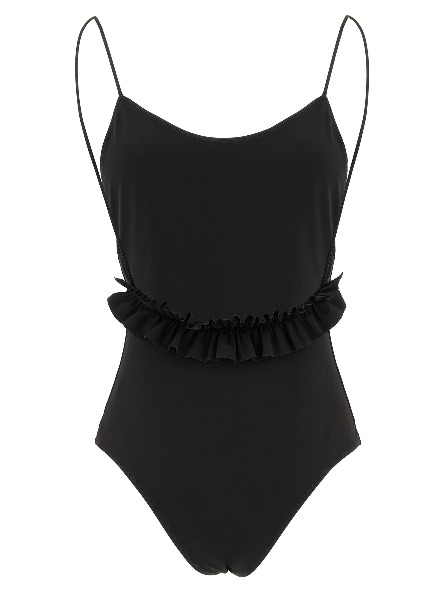 One-Piece Swimsuit by Jacquemus for women in stretch polyamide black showcases a captivating silhouette, artfully capturing the essence of the captivating Women's Stretch Polyamide One-Piece Swimsuit design for a sophisticated look.
