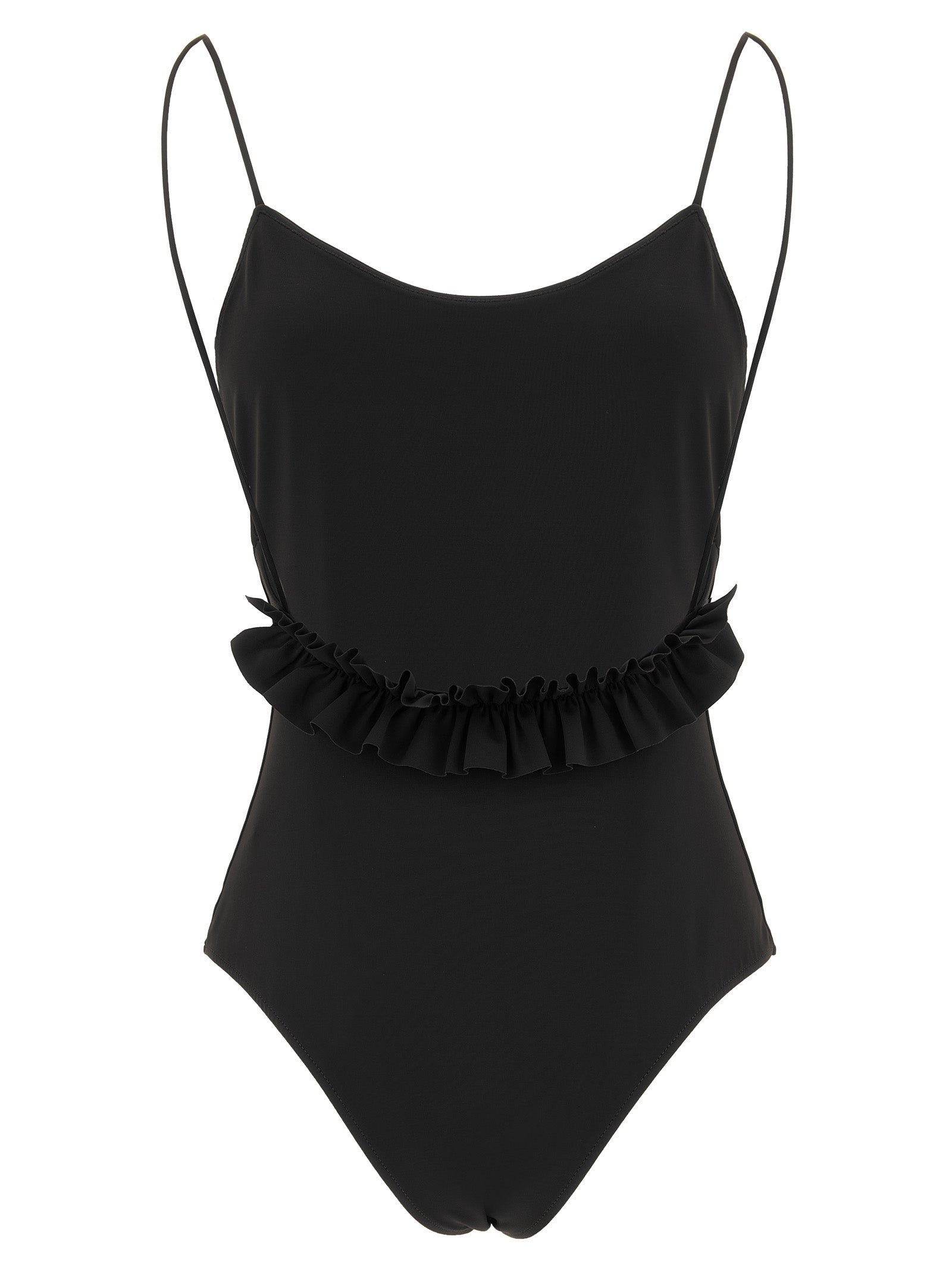 One-Piece Swimsuit by Jacquemus for women in stretch polyamide black showcases a captivating silhouette, artfully capturing the essence of the captivating Women's Stretch Polyamide One-Piece Swimsuit design for a sophisticated look.