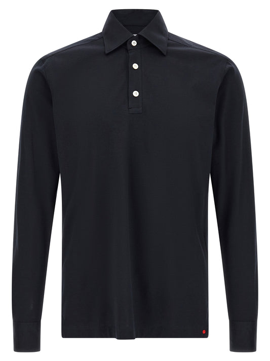 Kiton Blue Cotton Polo Shirt