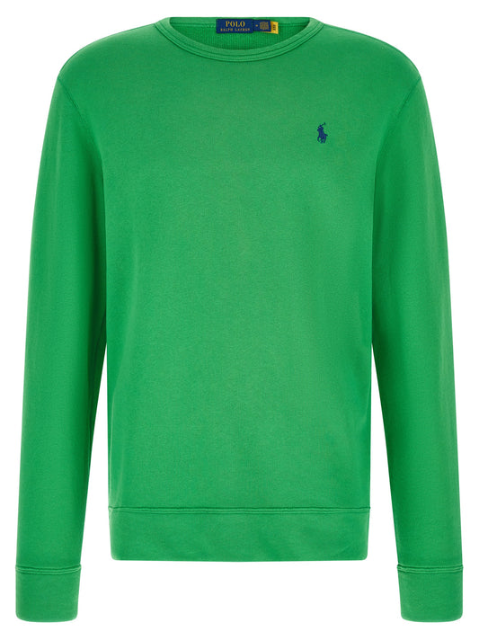 Sweatshirt by Polo Ralph Lauren for men in cotton polyester bicolour & green showcases a slouchy chic silhouette, artfully detailed with a slouchy chic crew neckline and for a slouchy chic finish.