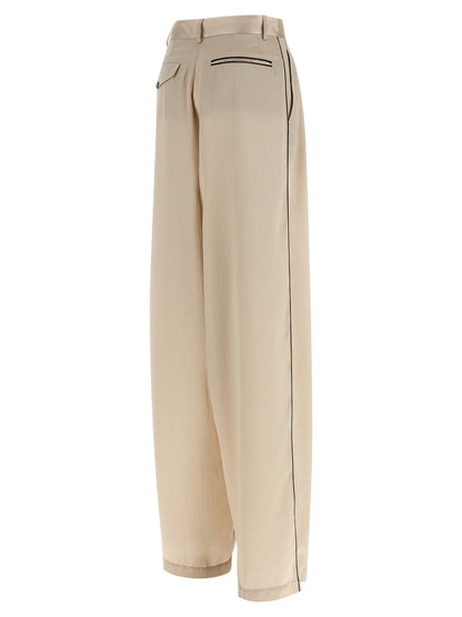 MAISON JEJIA Beige Polyester Casual Pants