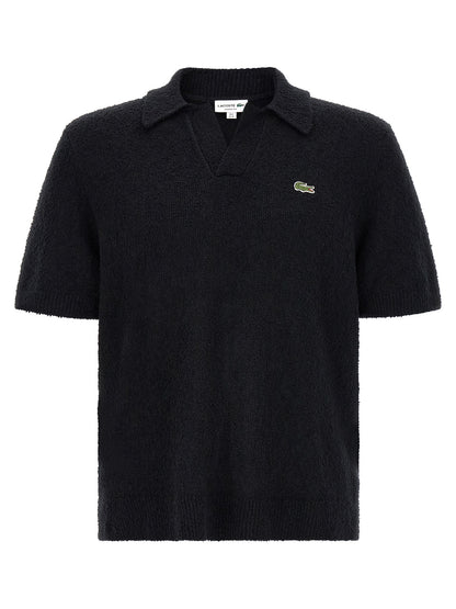 Lacoste Black Cotton Polo Shirt