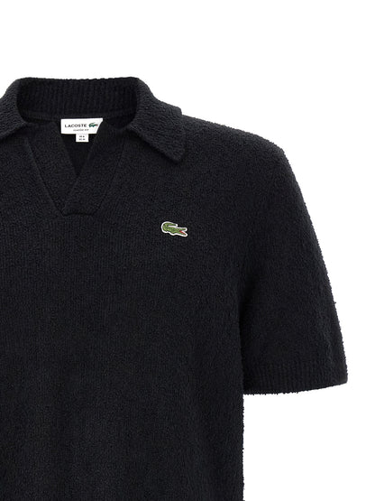 Lacoste Black Cotton Polo Shirt