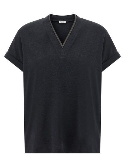 Brunello Cucinelli Gray Cotton T-Shirt