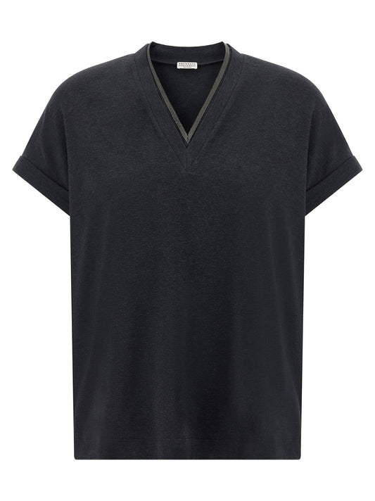 Brunello Cucinelli Gray Cotton T-Shirt