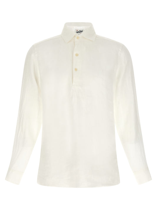 Polo Shirt by MC2 Saint Barth for men in linen white showcases a enviable silhouette, featuring a refined and for a enviable finish.