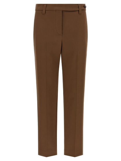 Brunello Cucinelli Brown Cotton Cropped Pants