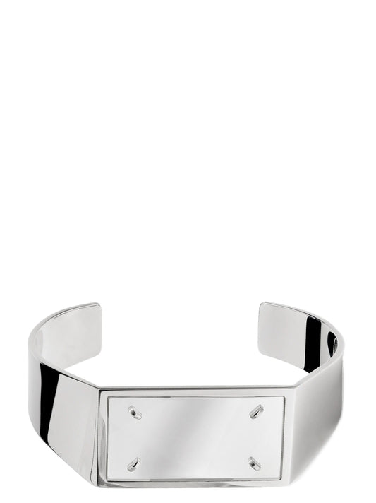 Bracelet by Maison Margiela for women in linen and palladium & silver showcases a refined silhouette, artfully capturing the essence of Four Stitches Women's Palladium Plexiglass & Brass Bracelet with its refined .