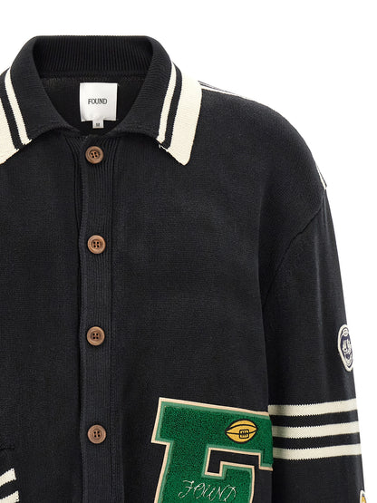 FOUND Black Cotton Cardigan