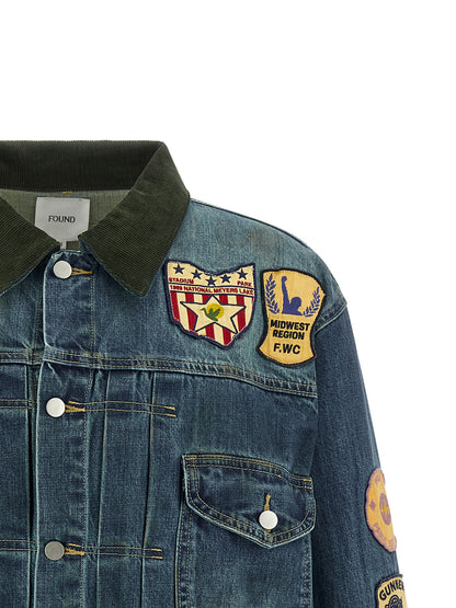 FOUND Blue Cotton Denim Jacket