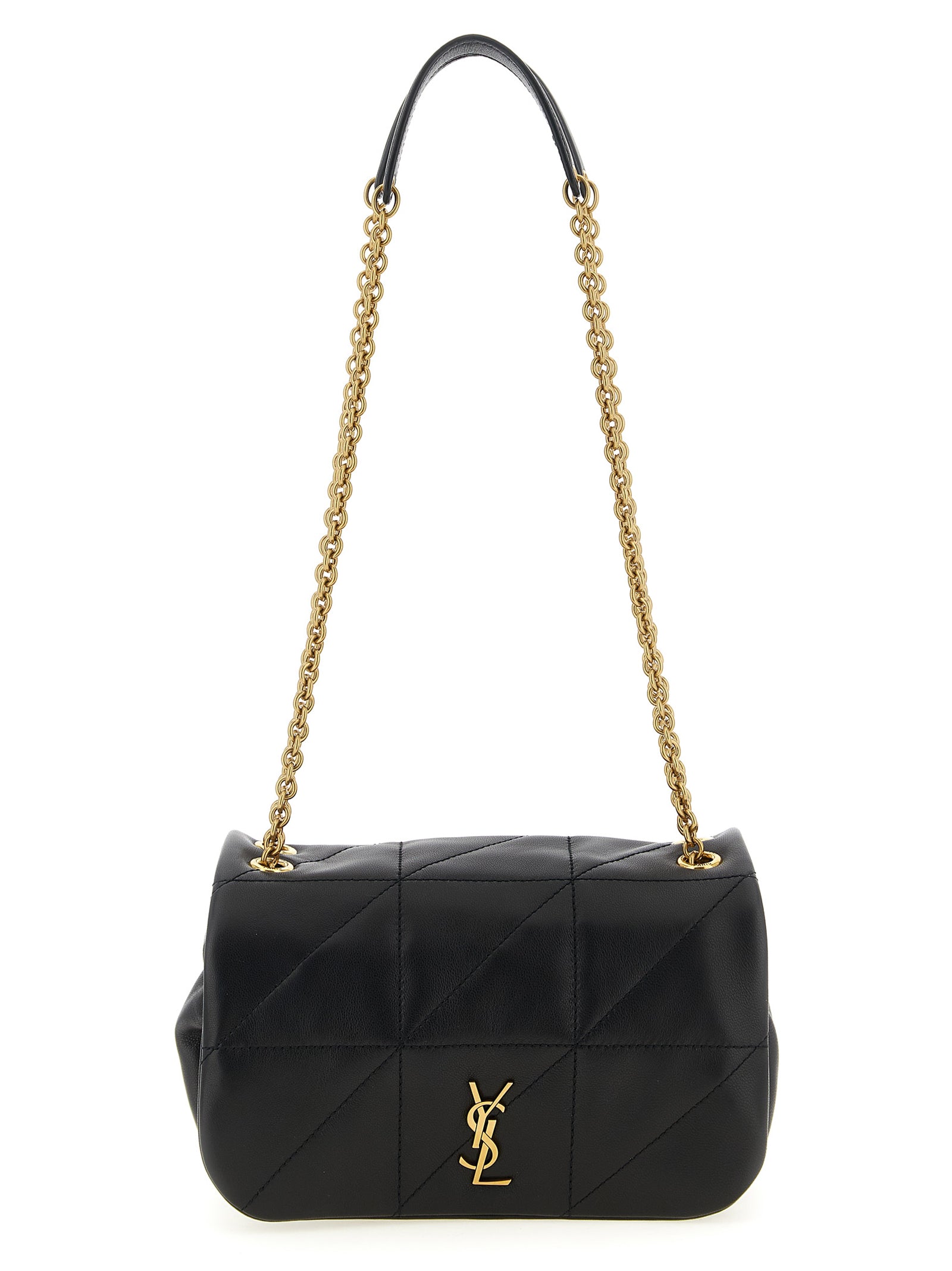 Mini Quilted Shoulder Flap Bag by Saint Laurent for women in lamb leather black features a effortless chic silhouette with a secure flap & magnetic, ample , and versatile shoulder-strap for a effortless chic finish.