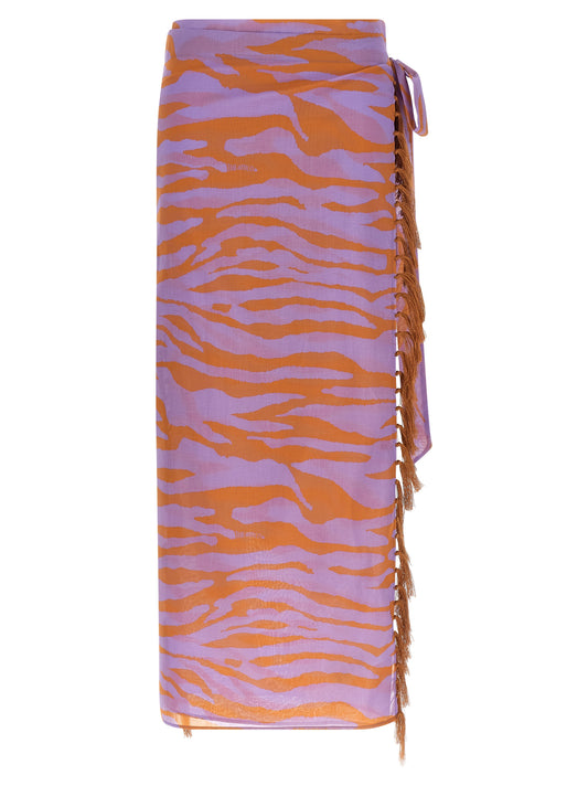 Skirt by The Attico for women in cotton animal, purple & print features an tailored silhouette, artfully capturing the essence of Women's Cotton Skirt in a sophisticated .
