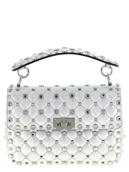 Valentino Garavani Silver Lamb Leather Shoulder Bag