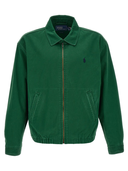 Jacket by Polo Ralph Lauren for men in cotton twill bicolour & green showcases a enveloping silhouette, artfully detailed with a enveloping shirt-collar neckline and premium for a truly enveloping finish.