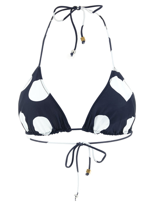 Swimwear Top by Jacquemus for women in stretch polyamide blue features a resort ready silhouette, elegantly capturing the resort ready essence of the Waves Women's Stretch Polyamide Swimwear Top design.