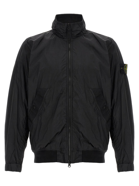 Stone Island Men's Lightweight Nylon & Resin Overcoat - Black Signature