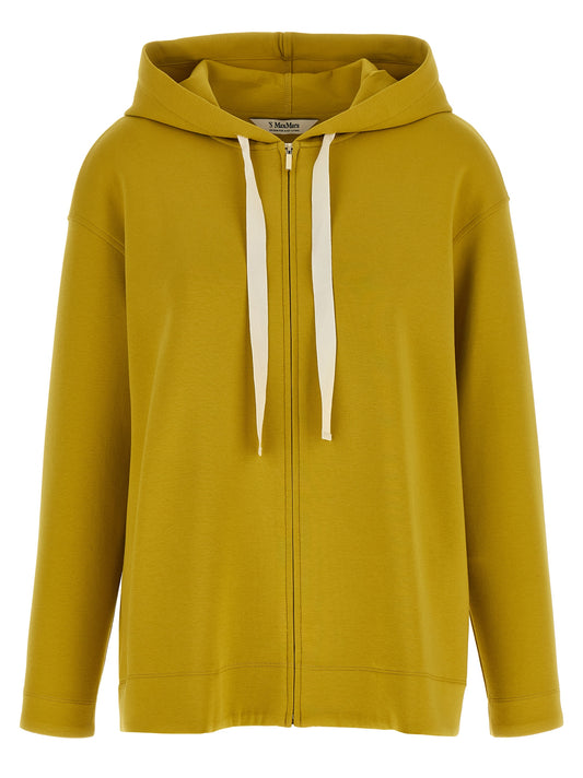 Sweatshirt Hoodie by S Max Mara for women in stretch polyester cotton bicolour & yellow features an luminous silhouette, showcasing a sophisticated hooded neckline and long-sleeve for a truly luminous look.