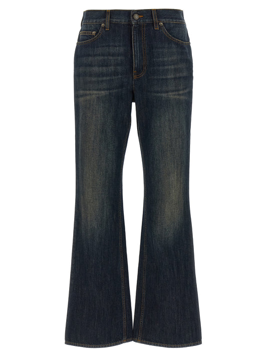 Jeans by Burberry for women in denim cotton blue features an sophisticated high rise and flared with a precise long, creating a sophisticated and sophisticated silhouette.