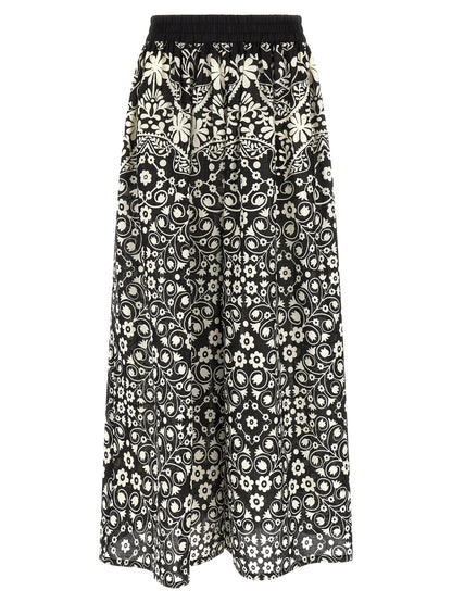 Max Mara Bicolor Cotton Flared Pants