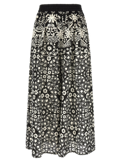 Max Mara Bicolor Cotton Flared Pants