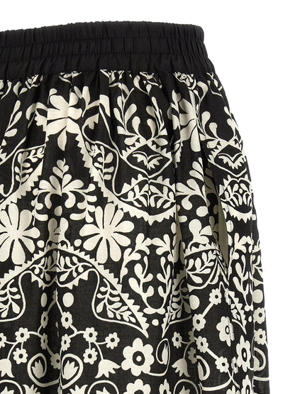 Max Mara Bicolor Cotton Flared Pants