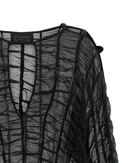 Giovanni Bedin Black Cotton Short Dress