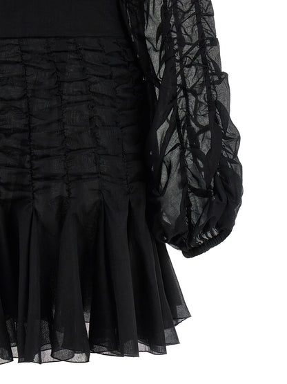 Giovanni Bedin Black Cotton Short Dress