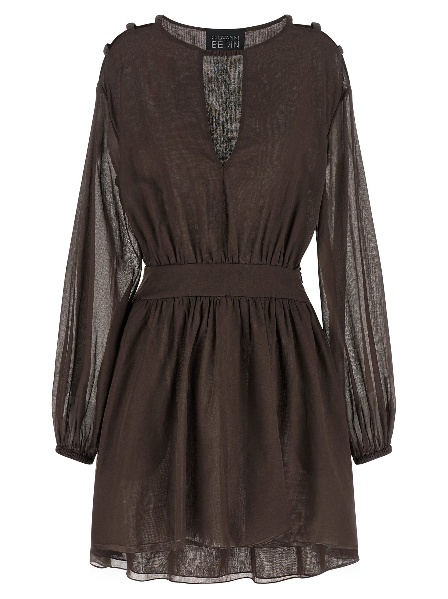 Giovanni Bedin Brown Cotton Short Dress
