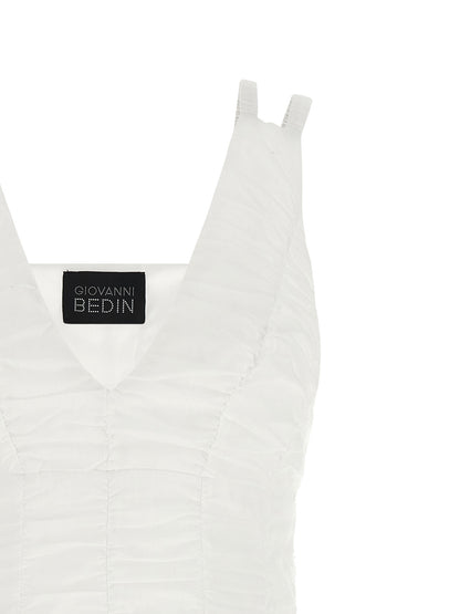 Giovanni Bedin White Cotton Short Dress