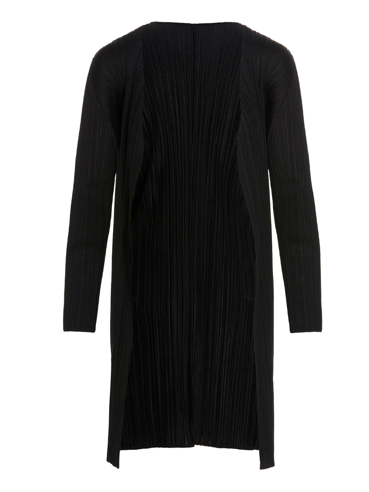 PLEATS PLEASE ISSEY MIYAKE Black Polyester Cardigan