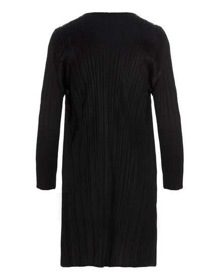 PLEATS PLEASE ISSEY MIYAKE Black Polyester Cardigan