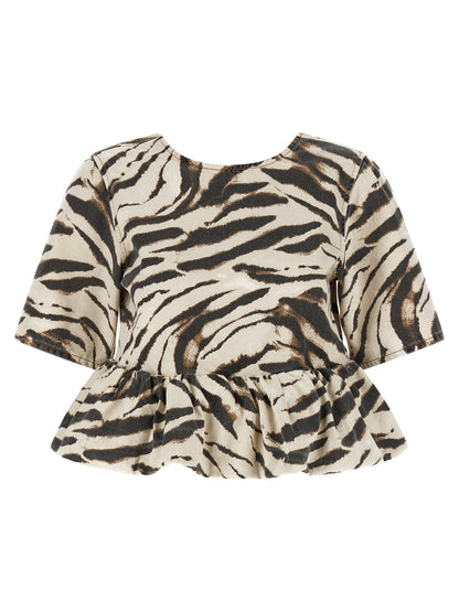 Ganni Multicolor Organic Cotton Pattern Shirt