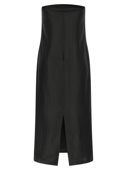 Loulou De Saison Black Viscose Midi Dress