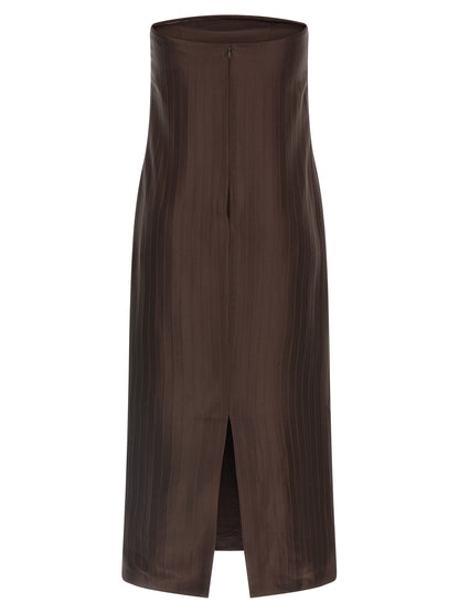 Loulou De Saison Brown Viscose Midi Dress