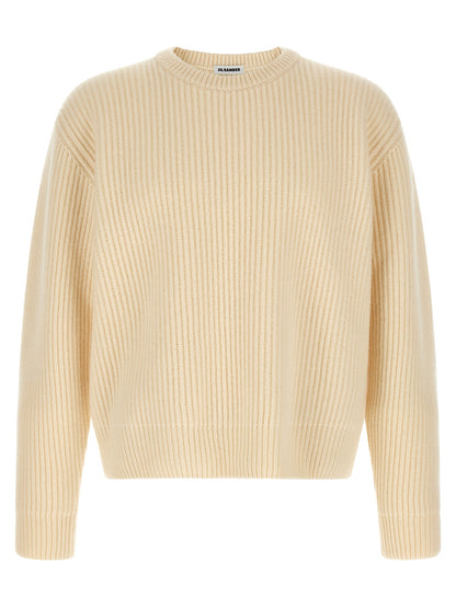 Jil Sander White Wool Cardigan