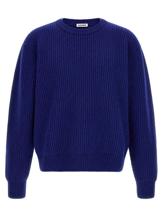 Jil Sander Blue Wool Cardigan