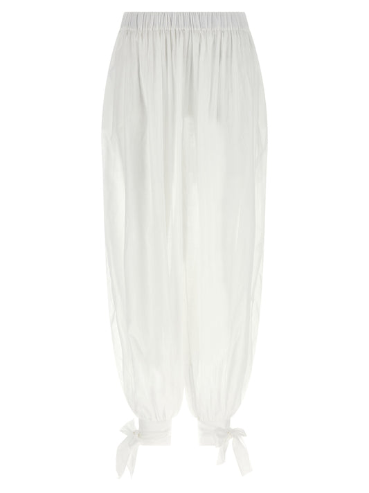 The Andamane White Cotton Casual Pants