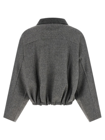 Brunello Cucinelli Gray Virgin Wool Full-Length Jacket