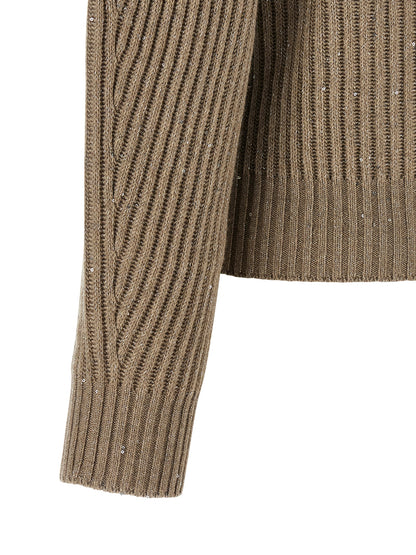 Brunello Cucinelli Beige Cashmere Cardigan