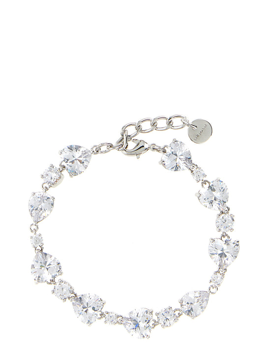 Bracelet by Self-Portrait for women in virgin cashmere wool & leather silver showcases a enchanting silhouette, artfully highlighting the and signature Heart Women's Silver Brass & Crystal Bracelet aesthetic in this enchanting piece.