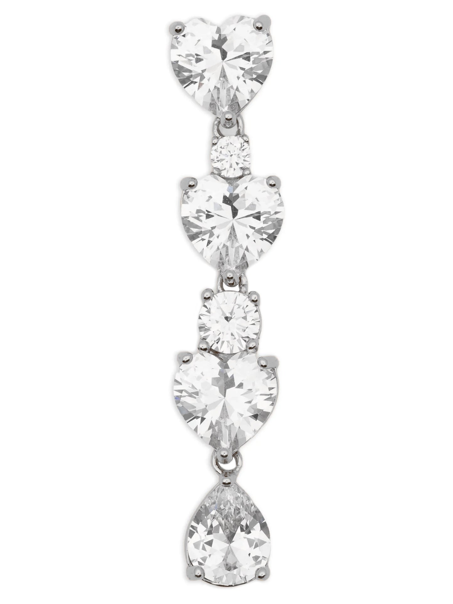 Earrings by Self-Portrait for women in silk silver features an ornate from the Heart Women's Silver Brass & Crystal Earrings collection, showcasing a ornate finish that embodies sophisticated luxury.