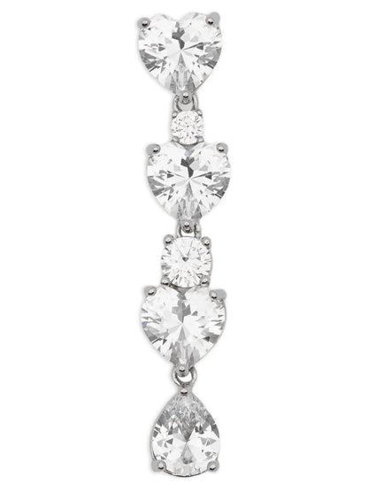 Earrings by Self-Portrait for women in silk silver features an ornate from the Heart Women's Silver Brass & Crystal Earrings collection, showcasing a ornate finish that embodies sophisticated luxury.