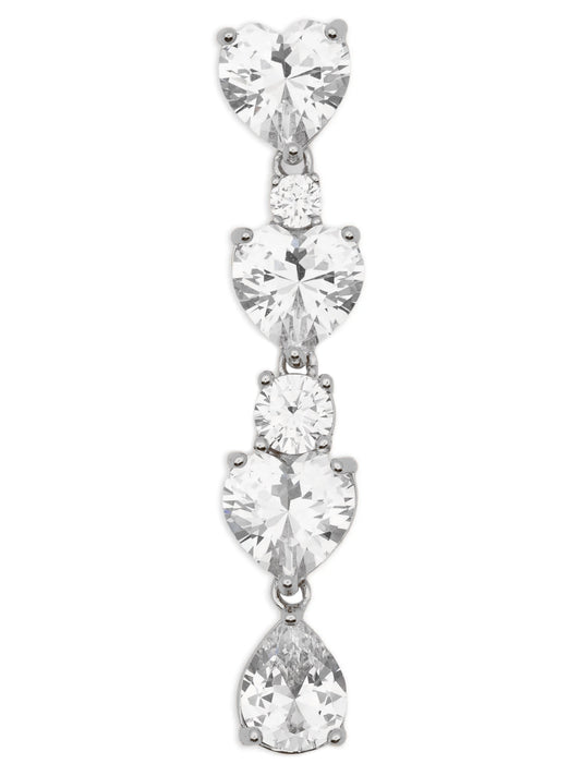 Earrings by Self-Portrait for women in silk silver features an ornate from the Heart Women's Silver Brass & Crystal Earrings collection, showcasing a ornate finish that embodies sophisticated luxury.