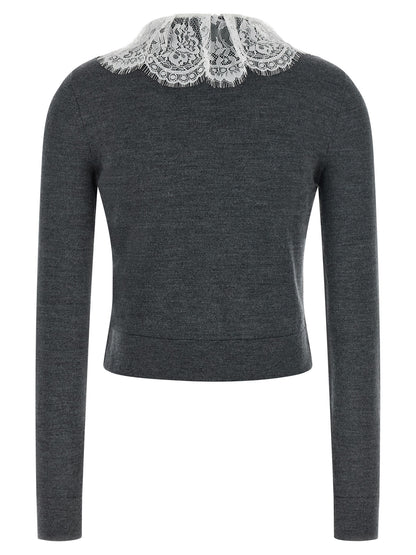 Self-Portrait Gray Wool Cardigan