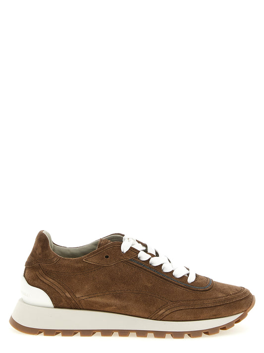 Brunello Cucinelli Brown Calfskin Low Top Sneakers