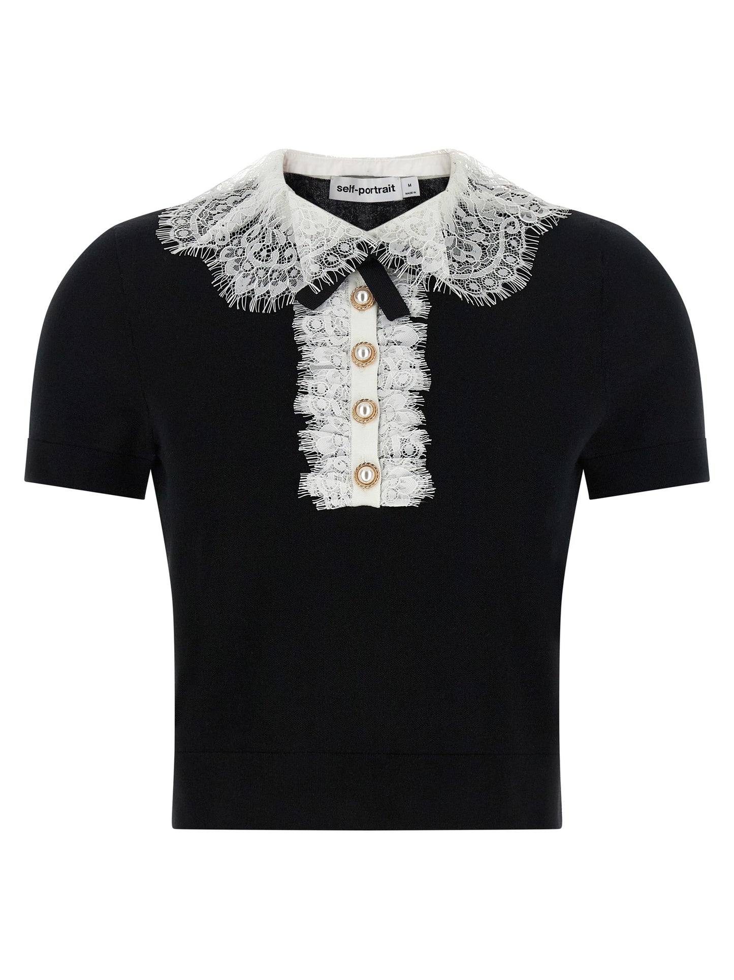 Self-Portrait Bicolor Wool Blouse