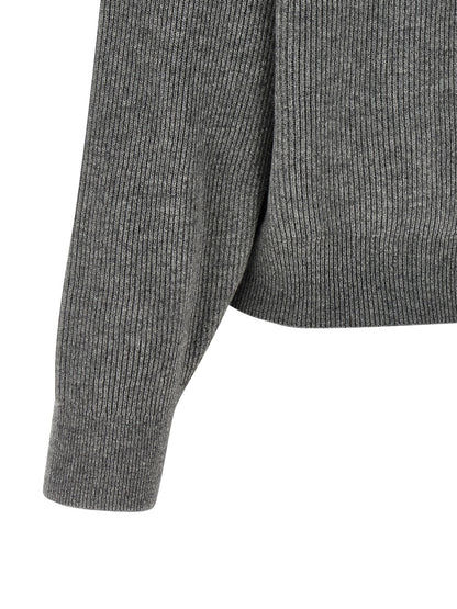 Brunello Cucinelli Gray Virgin Wool Cardigan