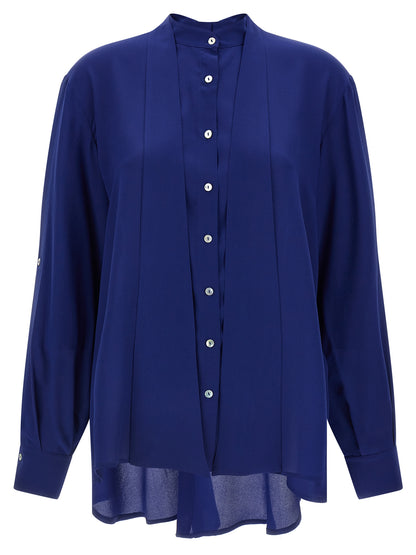 DI.LA3 PARI' Blue Silk Blouse